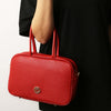 Woman Holding The Lipstick Red Womens Leather Tote