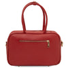 Rear View Of The Lipstick Red Womens Leather Tote