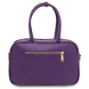 Rear View Of The Purple Womens Leather Tote