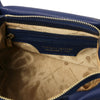 Internal Zip Pocket View Of The Dark Blue Womens Bag