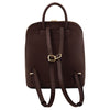 Rear View Of The Coffee Womens Leather Backpack