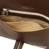 Internal Compartment View Of The Coffee Womens Leather Clutch