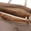 Internal Pocket View Of The Light Taupe Womens Shopper Handbag